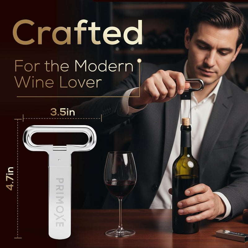 PRIMOXE Christmas Stocking Stuffers for Men Ah So Two Prong Wine Opener & Bottle Opener Professional Stainless Steel Corkscrew Wine Bottle Opener Champagne & Travel Cork Puller Gift - Image 2